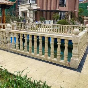 宜昌黄金麻花岗岩石材栏杆，扶手，将军柱，花瓶柱