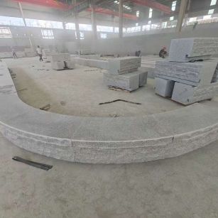 宜昌 芝麻白异形坐凳，自然面光面弧形加工