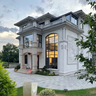 宜昌 白麻花岗岩私人别墅干挂石材豪华定制