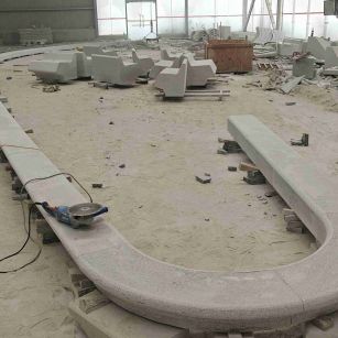 宜昌 芝麻白花岗岩弧形花坛石，坐凳石