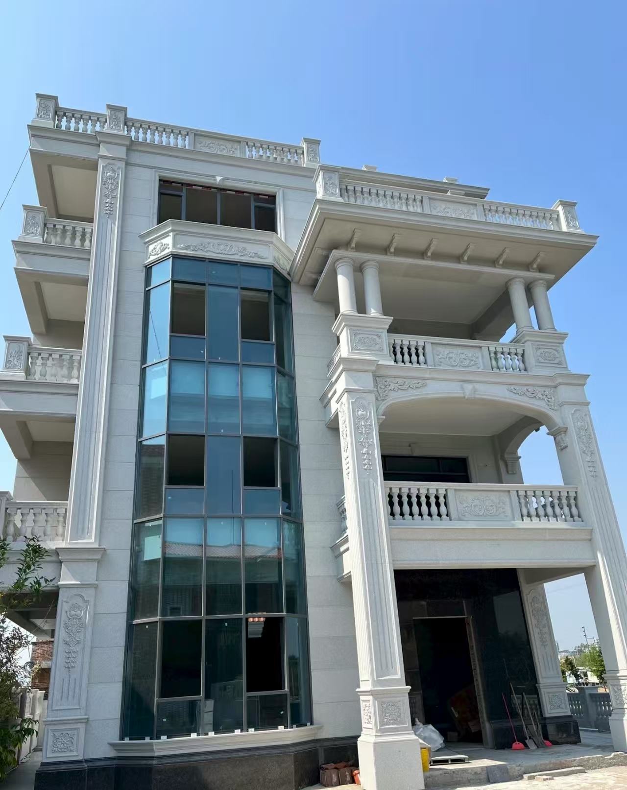 宜昌 白麻花岗岩别墅外墙干挂效果展示