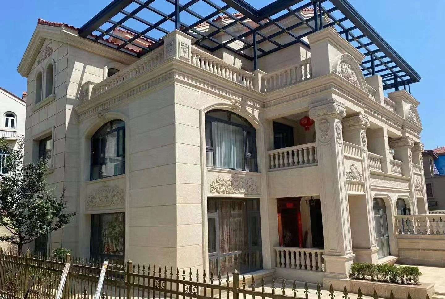 宜昌 黄金麻花岗岩荔枝面别墅外墙干挂