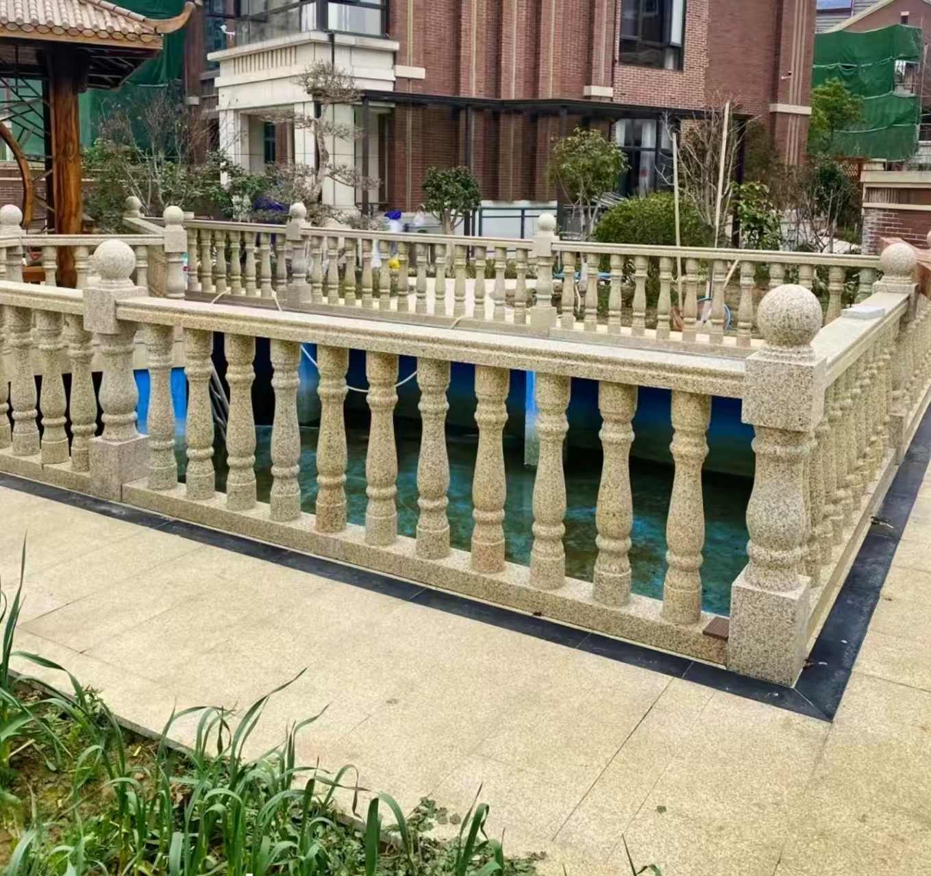 宜昌黄金麻花岗岩石材栏杆，扶手，将军柱，花瓶柱