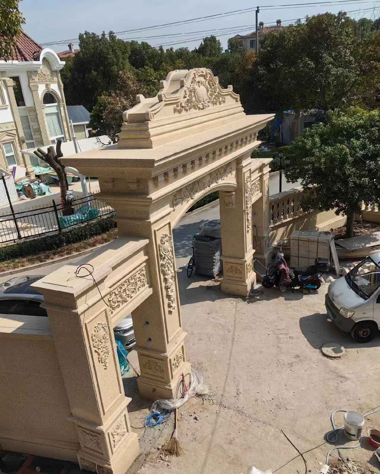 宜昌 黄金麻荔枝面花岗岩别墅门楼